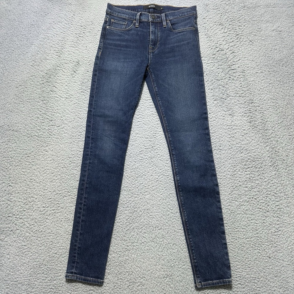 Hudson Women's Blue Denim Nico Mid Rise Super Skinny Leg Ankle Jeans Size 25‎